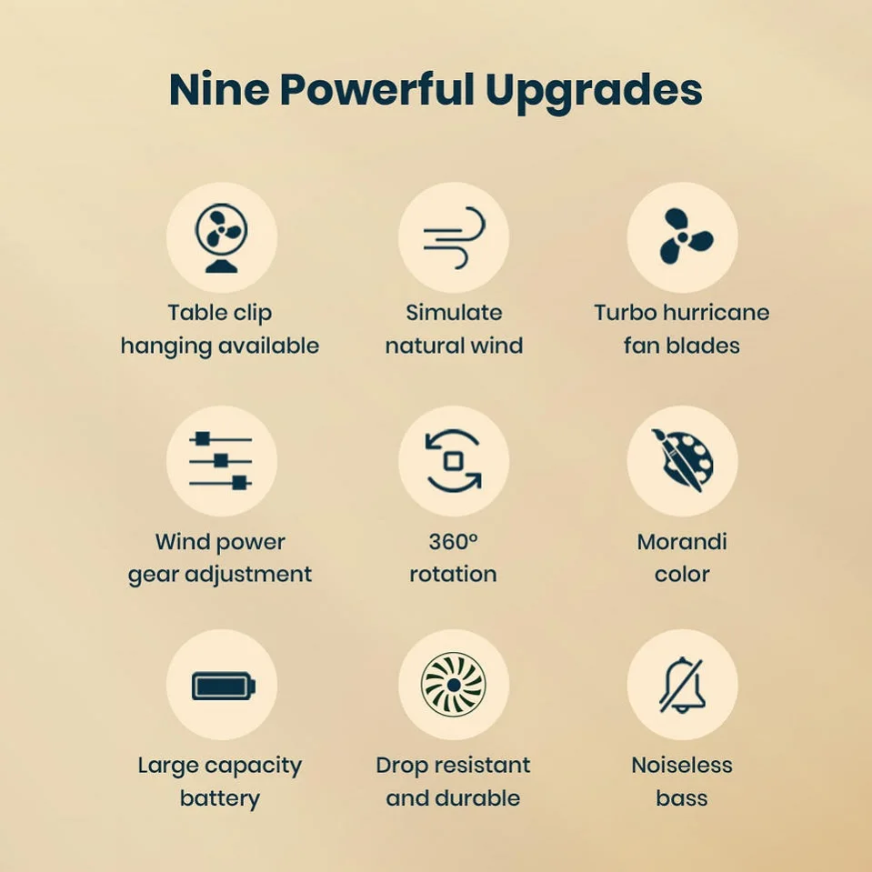 Портативный USB-вентилятор с зажимом