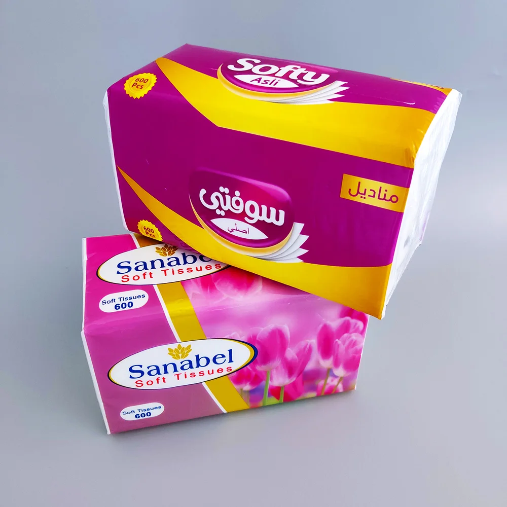 Soft pack OEM logo private label tissue paper and facial tissue for household