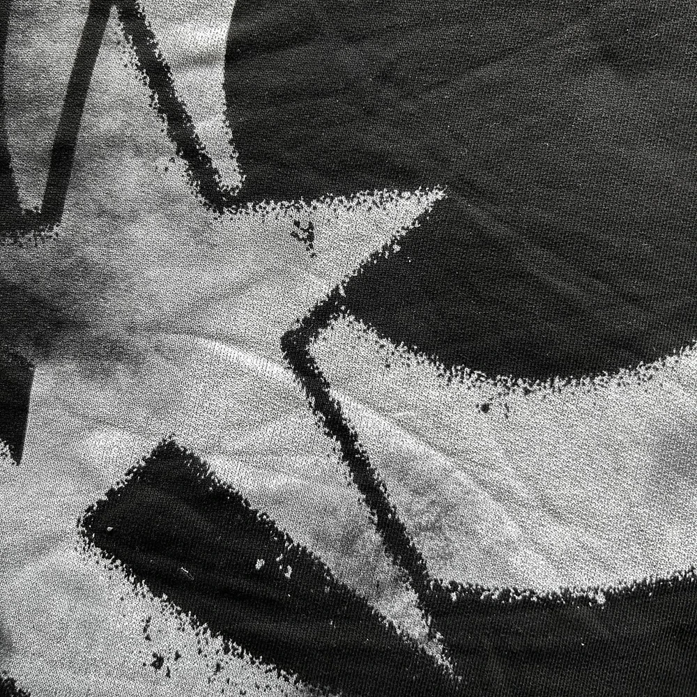 Huili Vintage Distressed Washed Thick Cotton Tshirts Men Custom Screen Printing Logo Double Layer Long Sleeve Rhinestone T-Shirt