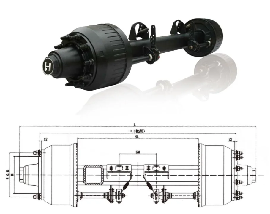  BPW Axle-Германия тип прицепа спицевая ось с 6 отверстиями от заводской
