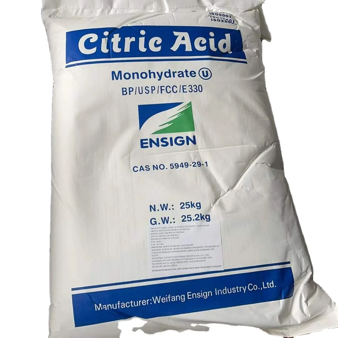 Лимонная кислота безводная пищевая лимонная кислота weifang ensign E330 производство лимонной кислоты