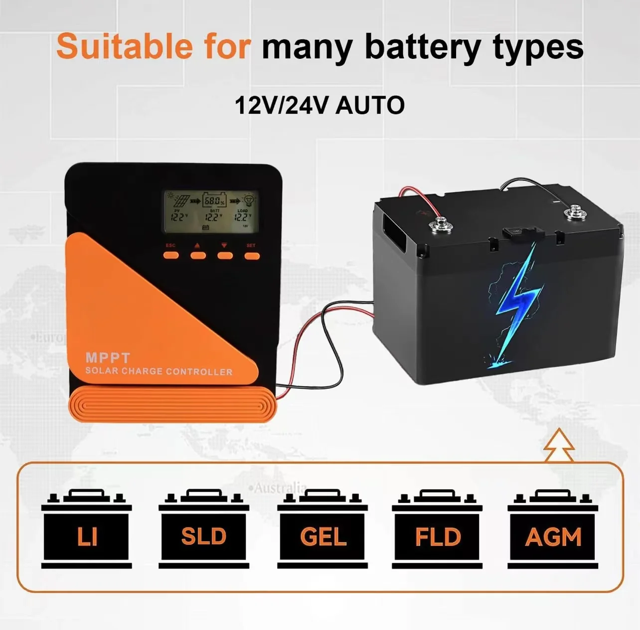 Solar Charge Controller Mppt 10A 20A 30A Solar Panel Regulator Battery Charger Controller