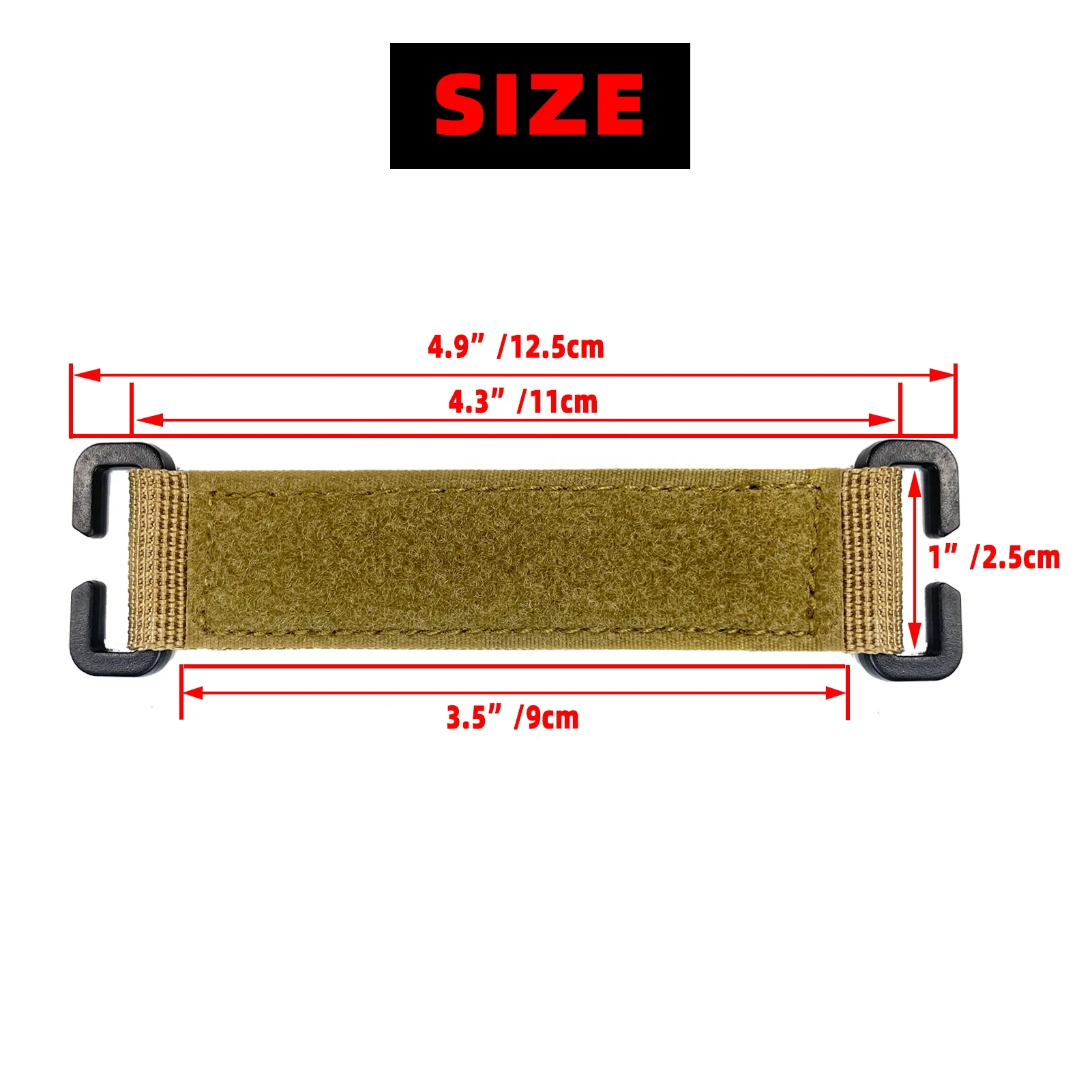 Detachable webbing strap plastic buckle connect linker Belt Tactical Patch extended strap Molle Patch Panel