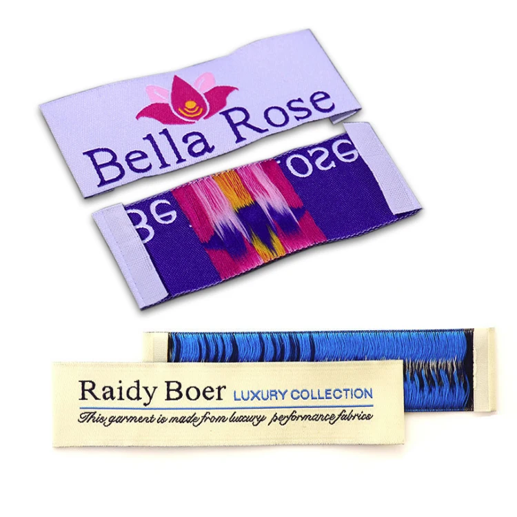 Eco Friendly Sew on Custom Brand Name Logo Neck Tag Heat Cut Main Woven Labels