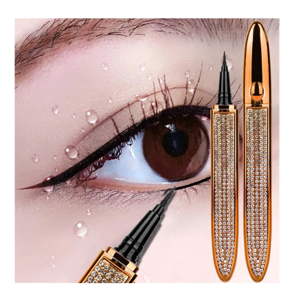 Magic Self-adhesive Liquid Eyeliner Pencil Glue Pens Free Eyelashes Glue Waterproof Eye Liner Pen For Makeup