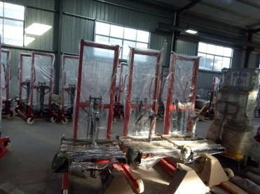 1000kg 2000kg 3000kg Loading Capacity 1100-1600mm Lifting Height Portable Mini Manual Stacker Hand Forklift