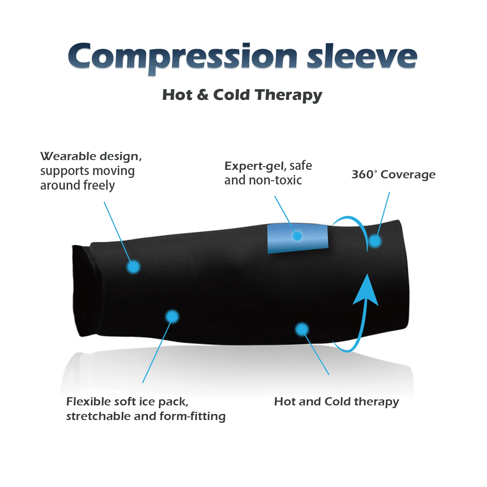 Reusable Gel Ice Pack Sleeve for Knee, Elbow, Ankle, Calf