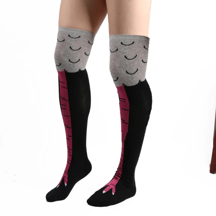 Tik Tok Same Style Chicken Legs and Feet Women Slimming Fitness Over Knee Funny Sports Socks