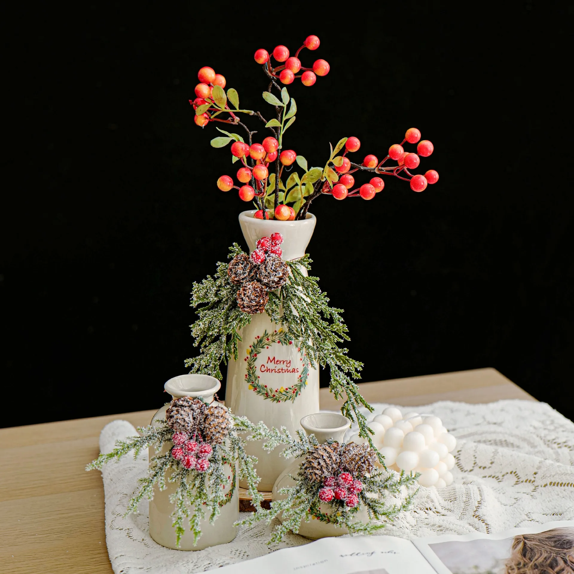 Ceramic Vase for Flowers Luxury New Arrival Table White Ceramic and Porcelain Vases for Christmas Party