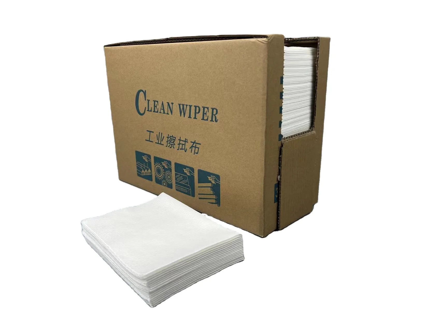 55% Woodpulp 45% Polyester Nonwoven Lint Free Industrial Paper Towel Dry Cleaning Wiper