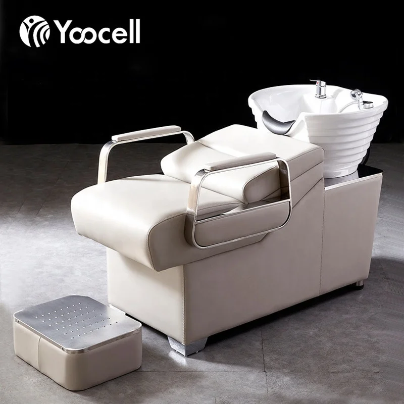 Yoocell hairdressing wash chair shampoo bowl sink modern backwashing shampoo bed for salon beauty