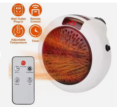 2025 Hot Selling Portable Mini Plug in Electric Wall Heater Drum Home Heaters for Winter room