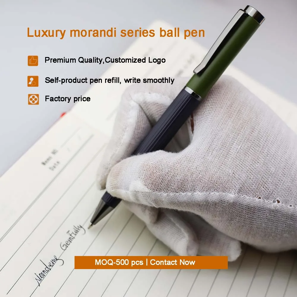 GemFully marketing stationery morandi pen new 2023 luxury metal pen with engraved logo