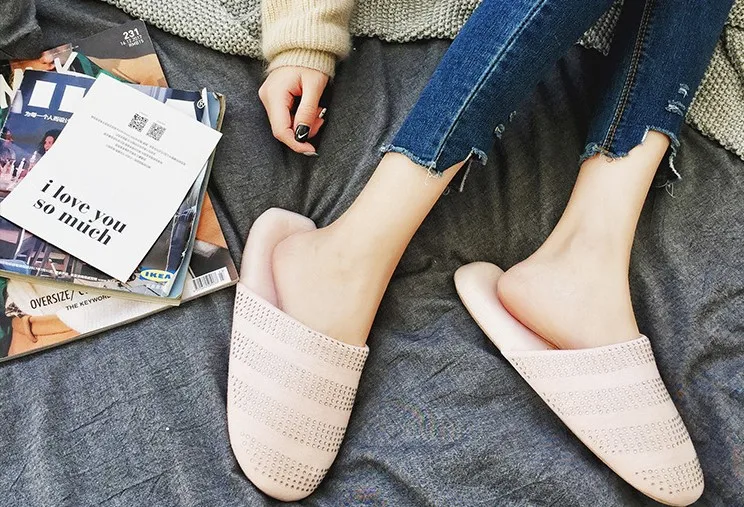 High quality unique water drill design men and women indoor and outdoor anti-slippery thermal cotton slippers