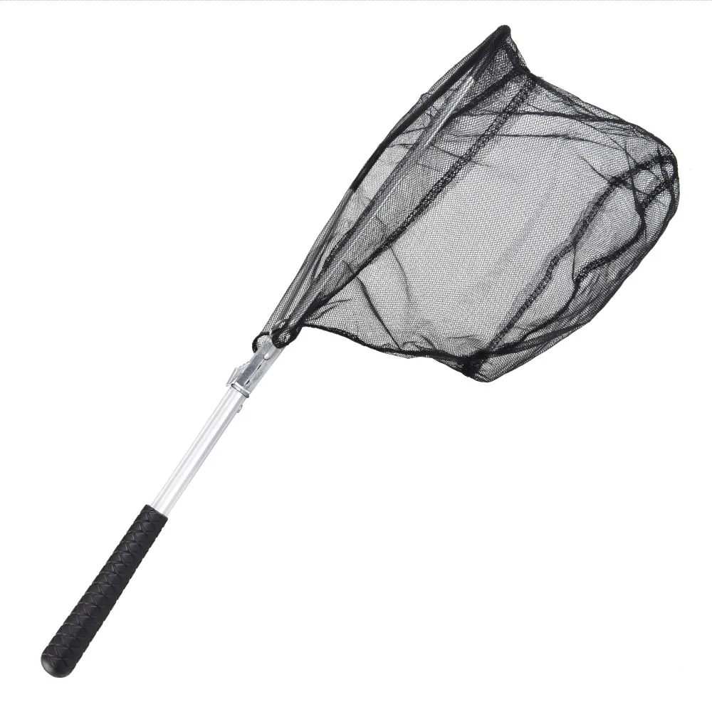Wholesale Thicken Metal Frame Fishing Hand Drop Net Folding Fish Care Creel Tackle Portable Nylon Mesh Net