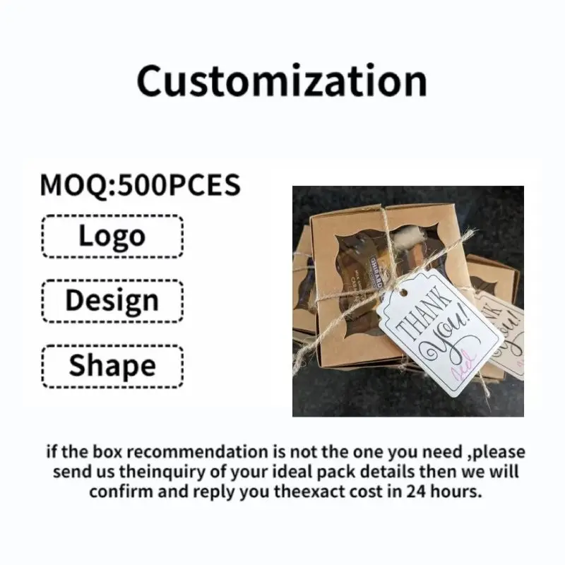 Brand New Product Candy Boxes Paper Foldable Square Handmade Soap Packaging Bow Ribbon Gift Box