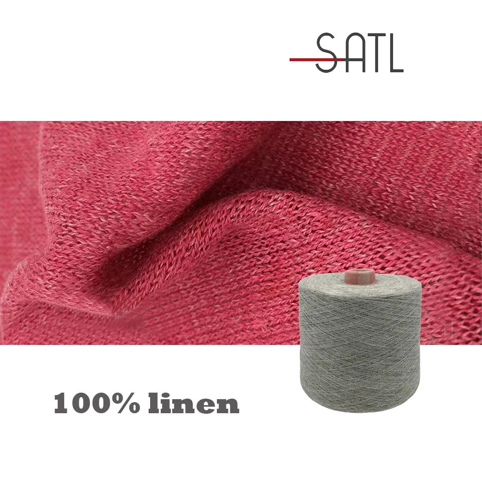 Wholesale Wet Flax Spinning 1/36nm 2/36nm100% Linen Melange Color Yarn With High Strength