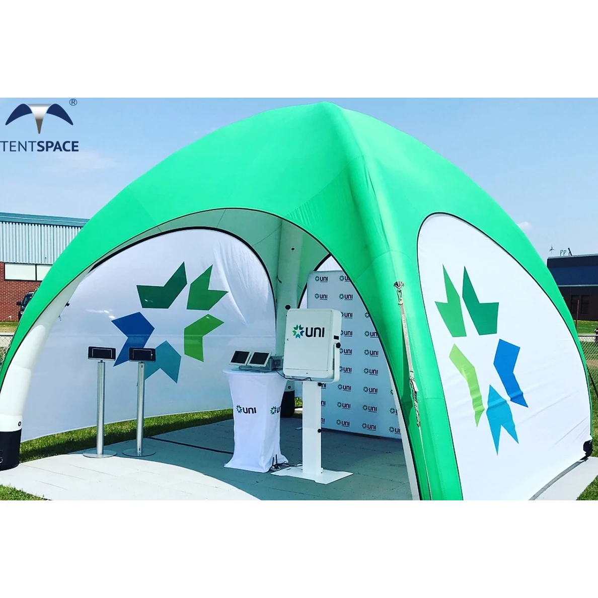 Factory hot sale water proof custom inflatable tent branded trade show air tent X spider air dome for outdoor commercial events