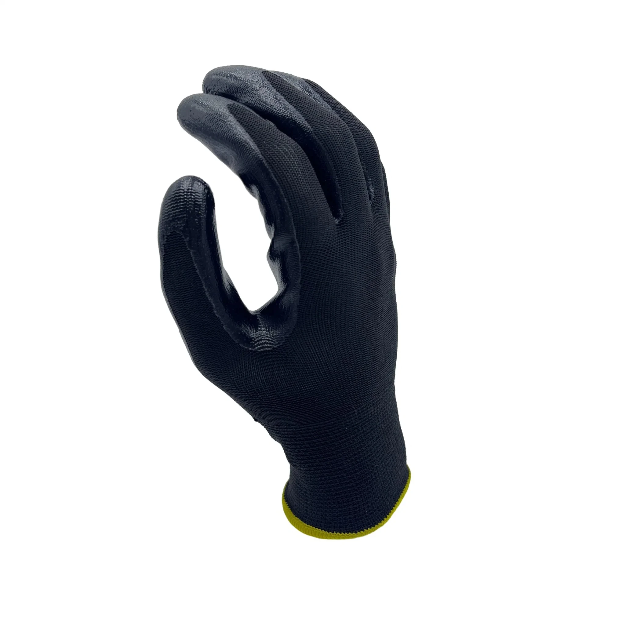 Manufacture factory price wholesale 13G nylon liner nitrile palm coated breathable general work gloves