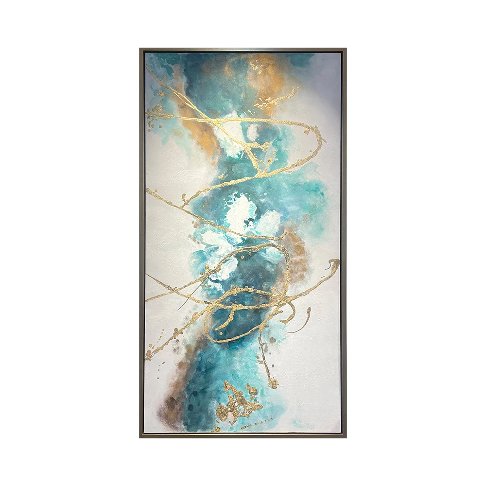 Creatively Rendered Abstract Painting With Frame Blending Soft Hues and Dynamic Shapes for a Captivating Wall Display
