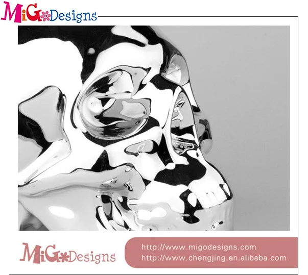 
OEM Top Fashion special Electroplate Ceramic human skeleton piggy Bank Money box for adults decor 
