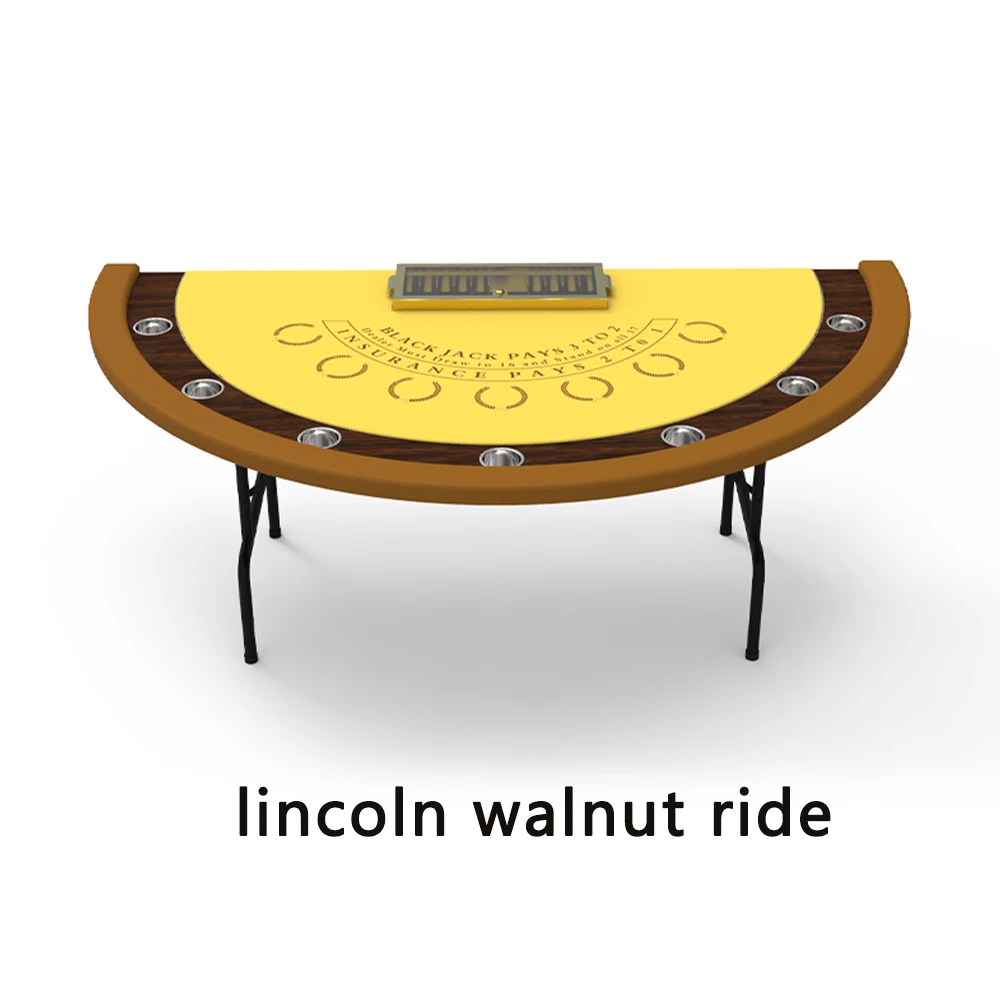 Wholesale price gambling luxury custom folding blackjack poker table with cup holder for sale