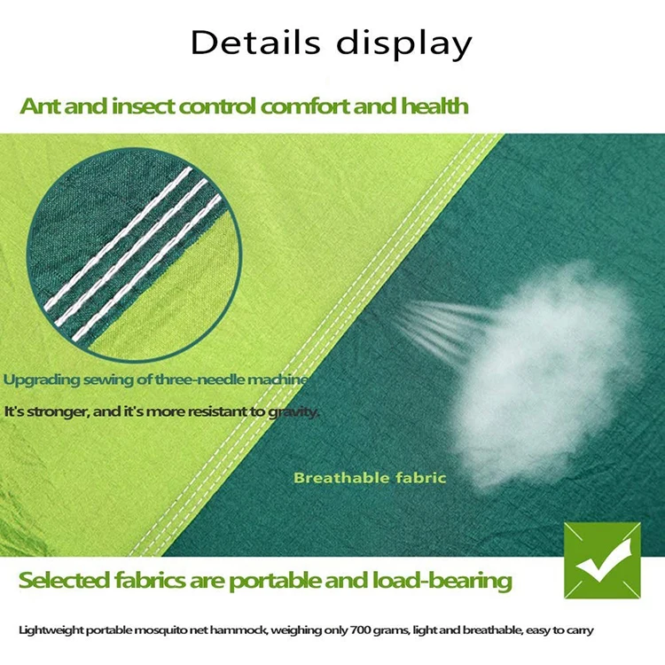 Top Quality  3 Seating Capacity Portable Camping Hammocks Nylon Outdoor Bed Hanging For Hiking Travel Backpacking