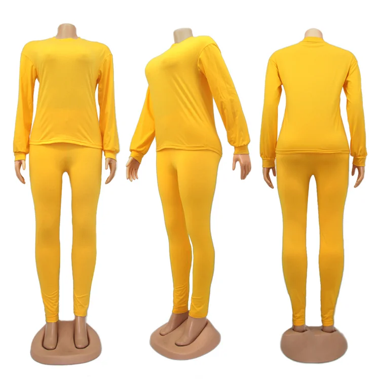 Ladies Long Sleeve Top And Pants Multicolor Jogging Sweatsuit Plus Size Autumn Women Two Piece Set