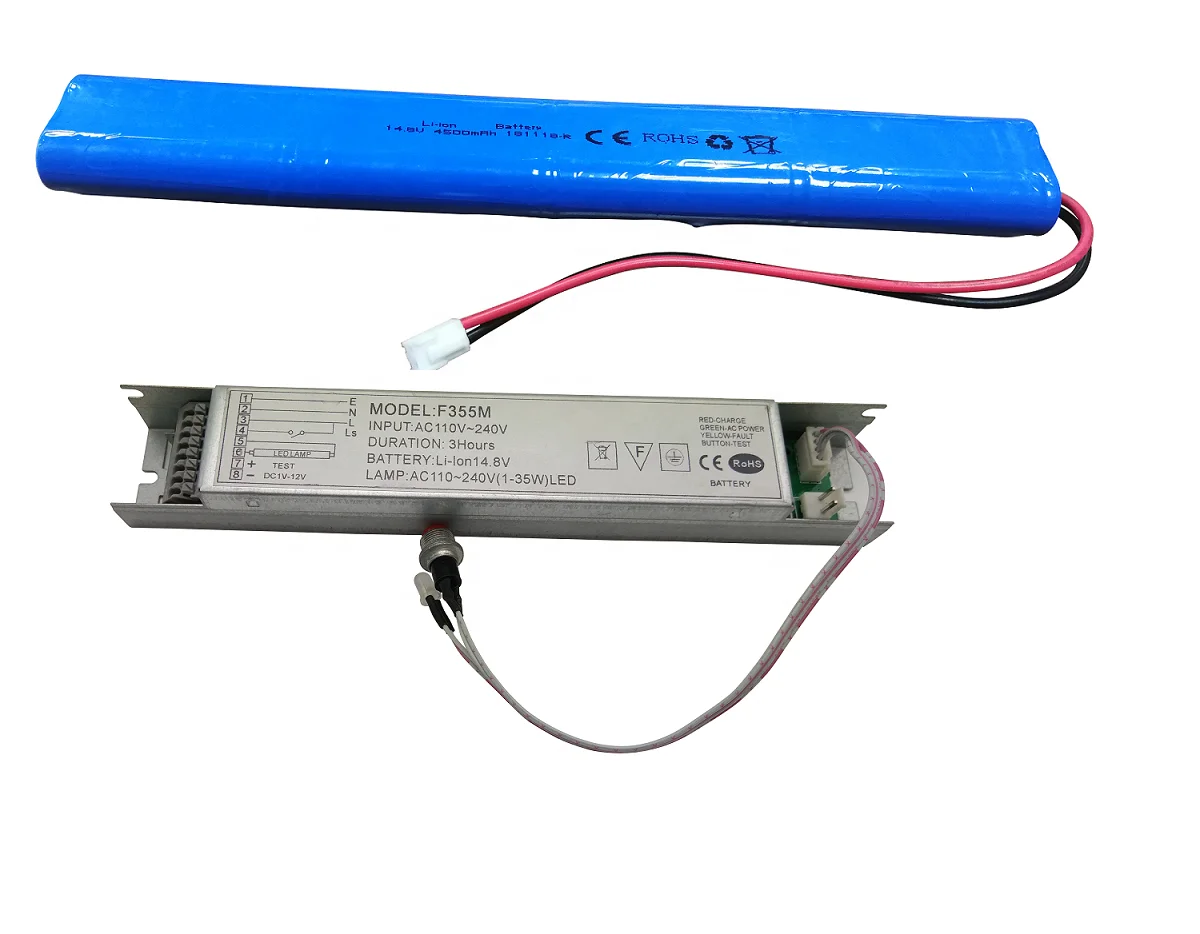 1-10W LED Lamps 110V-240V, 50/60Hz  Battery Rechargeable Emergency Power Pack 1-3 Hours Operation Conversion Kit