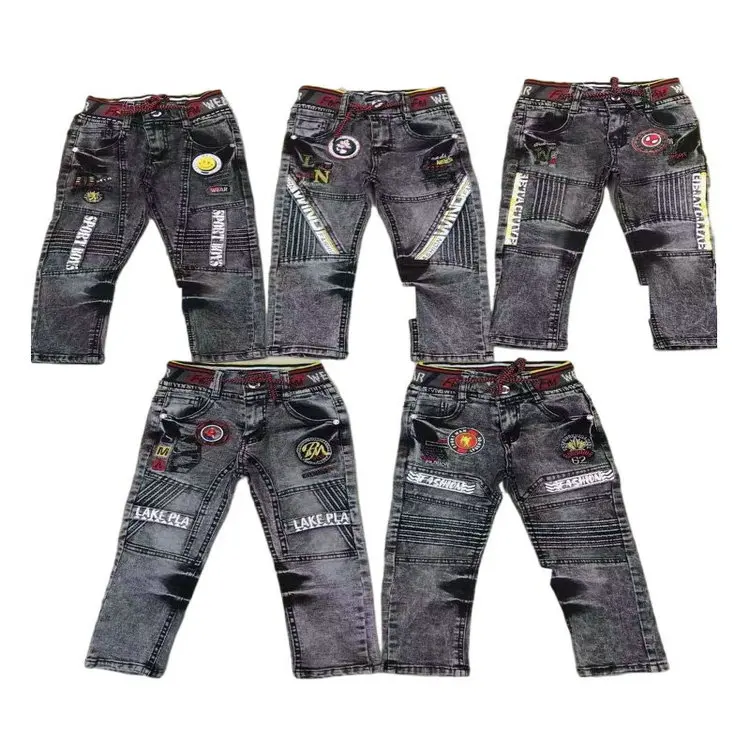 4.4 Dollar Model YQ129 Good Quality Denim boys jeans pant with different drawing prints and size