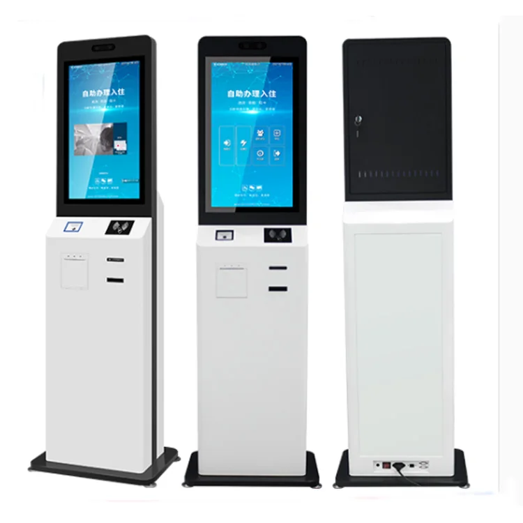 Self service check out Kiosk ID card passport  reader key card dispenser restaurant  hotel self service check in kiosk