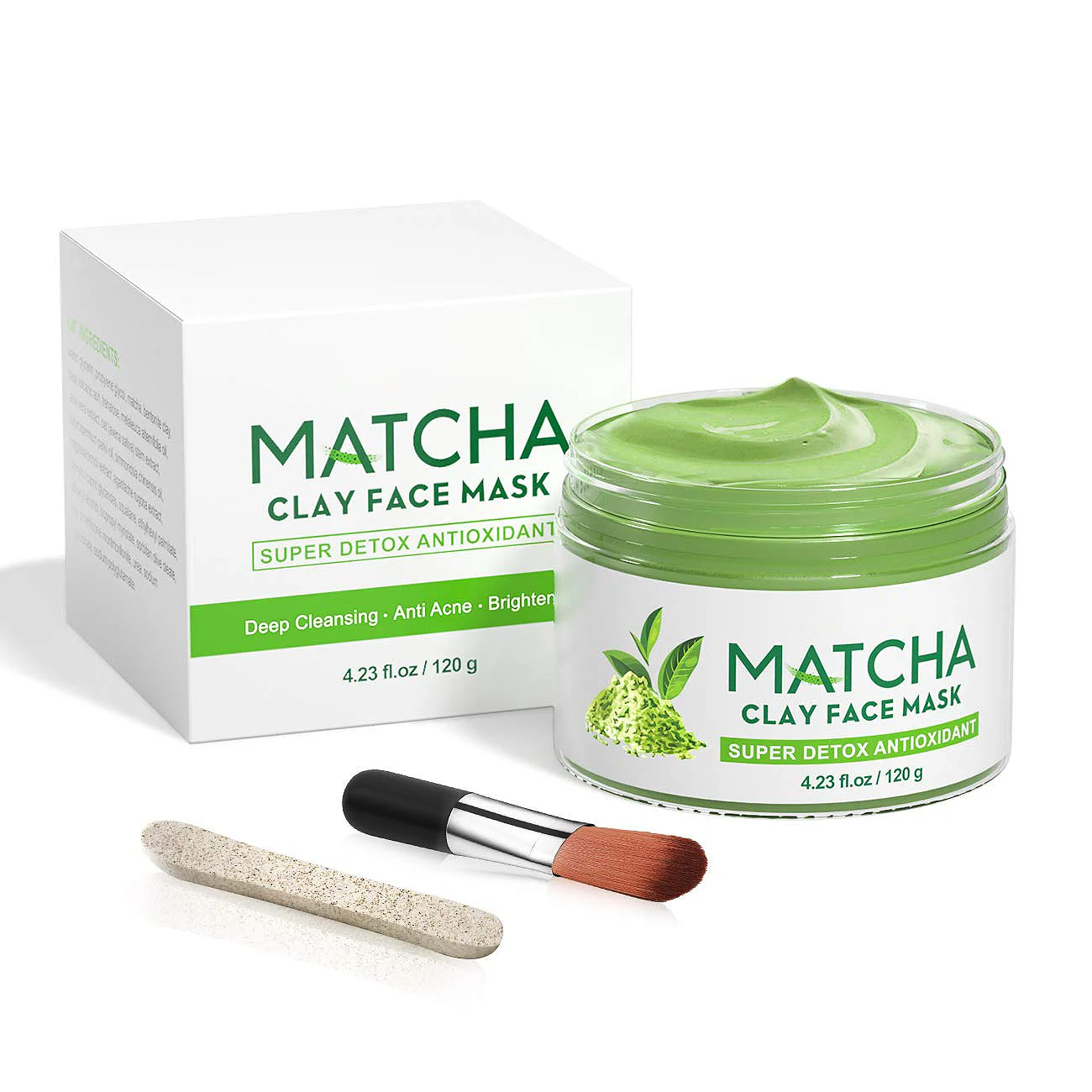 Wholesale oem/odm Matcha Green Tea Mask With Volcanic Mud Detox Face Mask Deep Cleansing Hydrating Clay Mask For Acne
