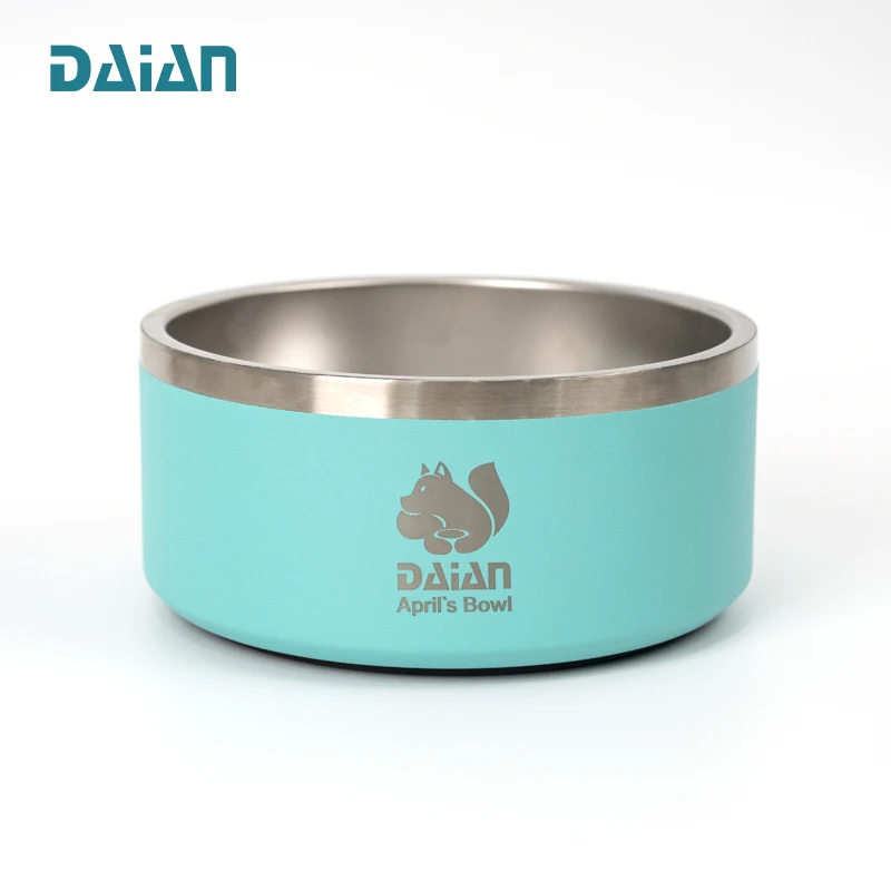 Wholesale Multi Colors 64oz Dog Water Bowl Silicone Stainless Steel Cat Bowl Double Wall Pet Bowl Non-slip Food Container