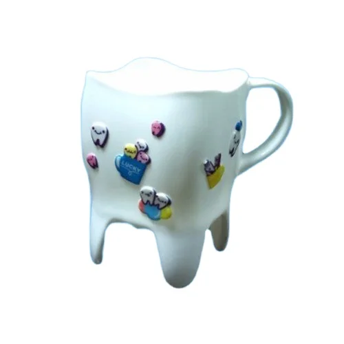 Tooth Shaped Special Design Colorful Ceramic Coffee Mug