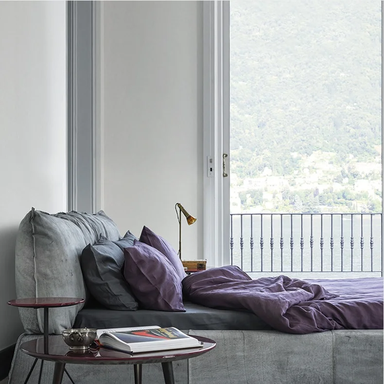 WESOME Modern Design High Quality Headboard Soft Bed Luxury Beds Bedroom Furniture Wooden Up-holstered Beds