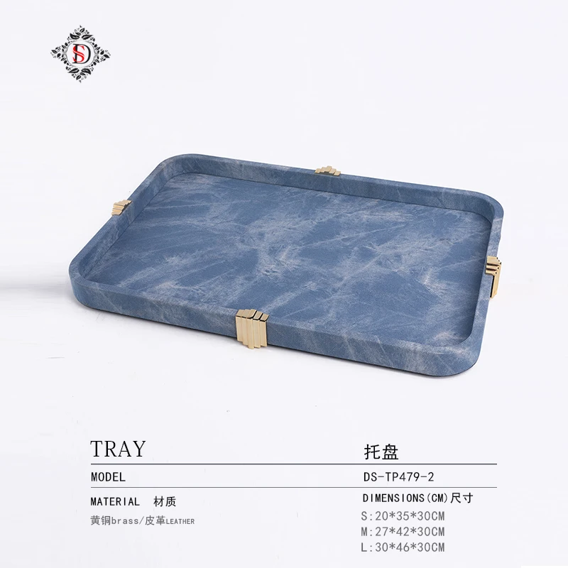 Modern Nordic leather tray household storage tray bathroom vanity light luxury decorative storage tray