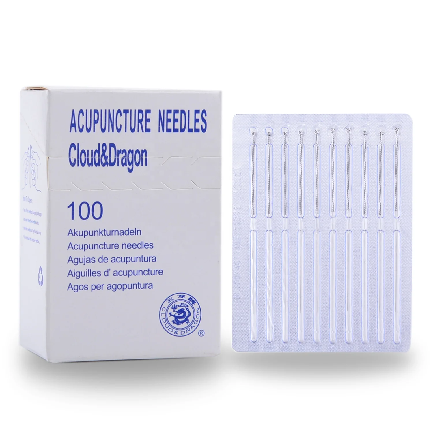 CloudDragon Stainless Steel Handle Acupuncture Needles With Ring