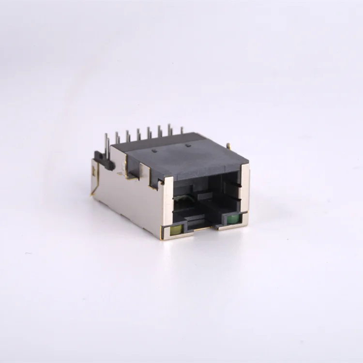 at 6 Rj45 разъем со светодиодной подсветкой монтажа 10/100 Base-T 8P8C Smt панель монтажа Pcb Rj45 гнездовой разъем