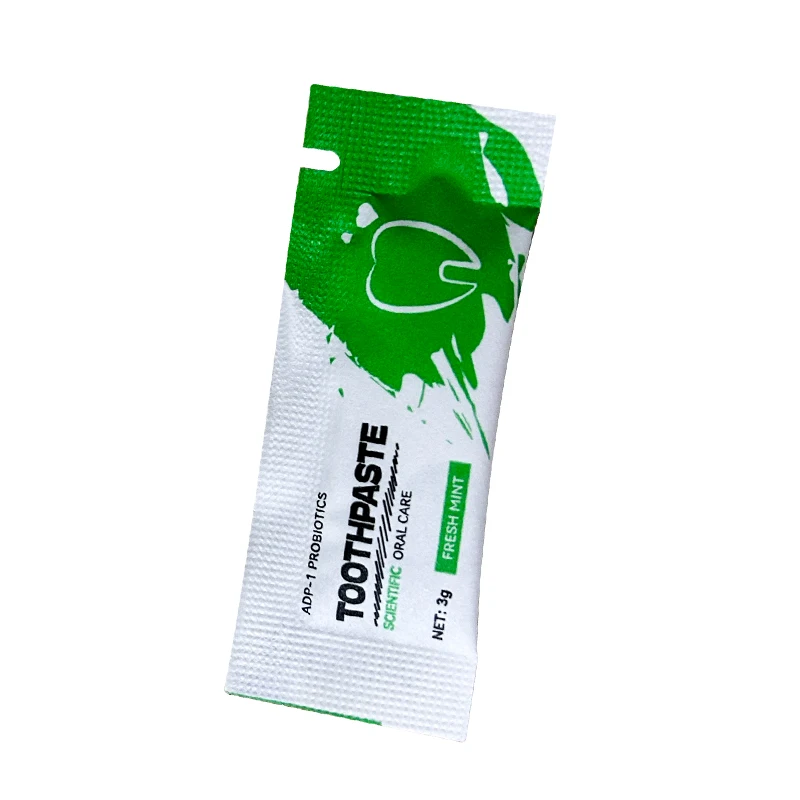 3g mini toothpaste, Hotel Toothpaste sachet, Eco- friendly packing mint flavor toothpaste