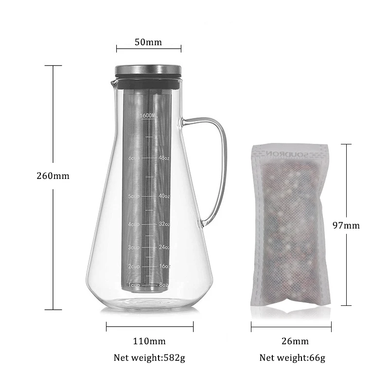 Increases pH Reduce ORP adding beneficial minerals pH Replenish Glass Alkaline Water Filter Pitcher for Pure Drinking Wate