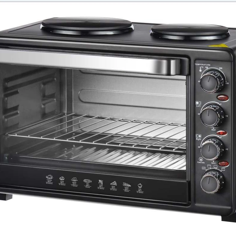 Механическая настольная электрическая духовка с таймером, электрическая духовка с горячей тарелкой, Двухуровневая электрическая духовка для хлеба