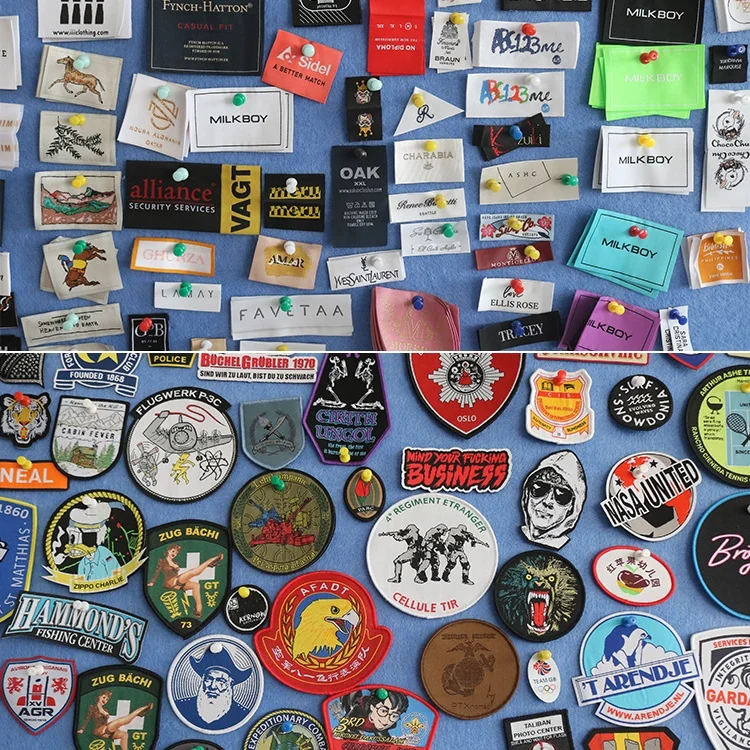 High Quality Custom Cheap Brand Yoga Name T-shirt Hem Tag Clothing Damask Woven Labels for T-shirts