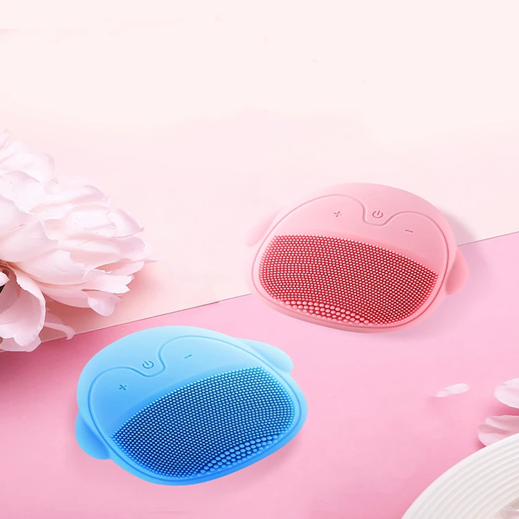 Portable Silicone Facial Cleansing Brush USB Plug-In Vibrating Mini Brush for Deep Exfoliation Pore Cleaning