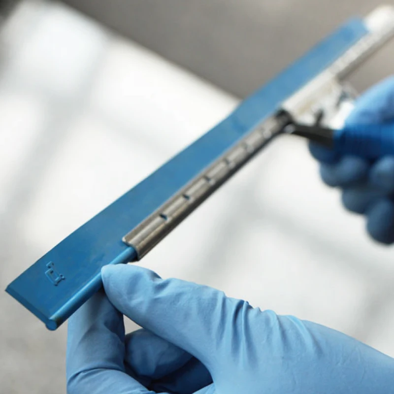 Premium commercial janitorial supplies 14 inch blue soft rubber trident window glass cleaning squeegee with long handle