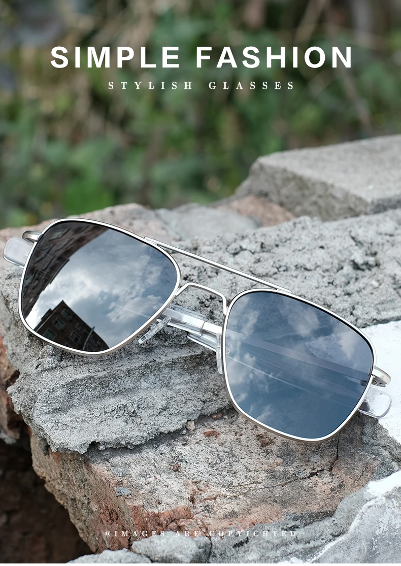 8111 Design men AO sunglasses retro polarized hd driving custom logo glasses man metal UV400 sun glasses