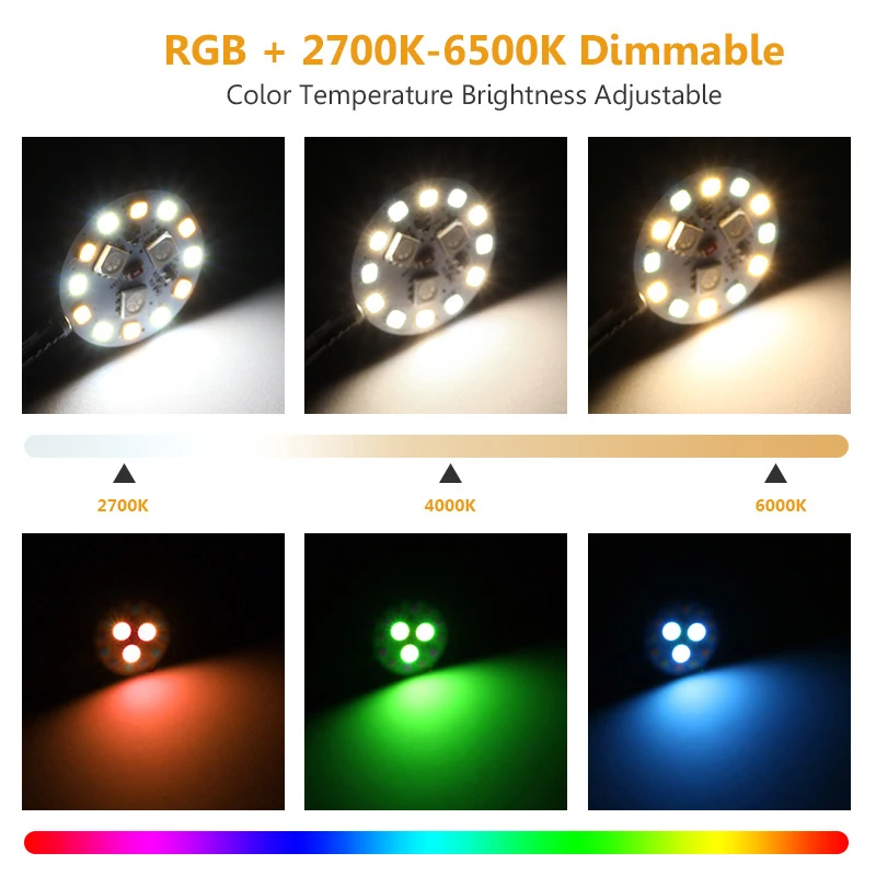 Tuya App controlled Intelligent G4 LED bulb DC10-30V RGBW 1600 kinds of color brightness dimming and color changeable G4 LED