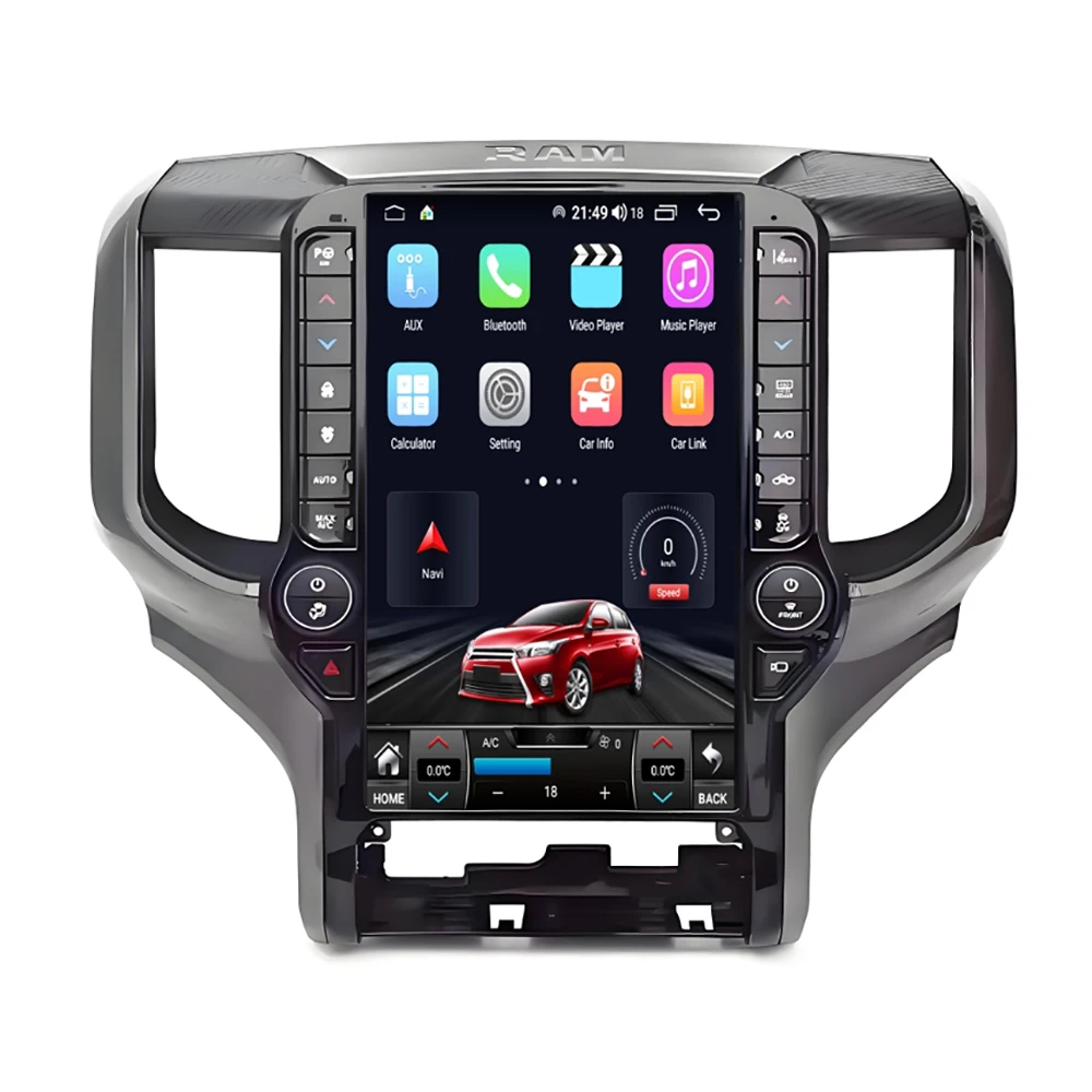 Автомагнитола RUISO автомобильный проигрыватель для Dodge RAM 1500 3500 2019 - 2022 GPS auto carplay Tesla вертикальный экран