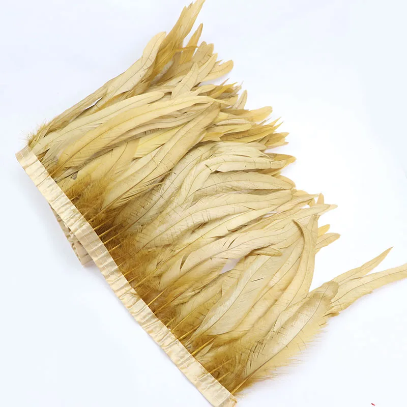 Manufacturer Decorative rooster plumas feather bleached and dye blue materia Carnival tone color coque tail fringe trim