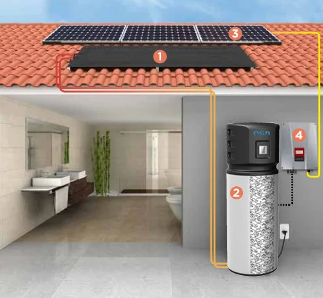 Thermodynamic water solar heat pump system household water heater 300Liter