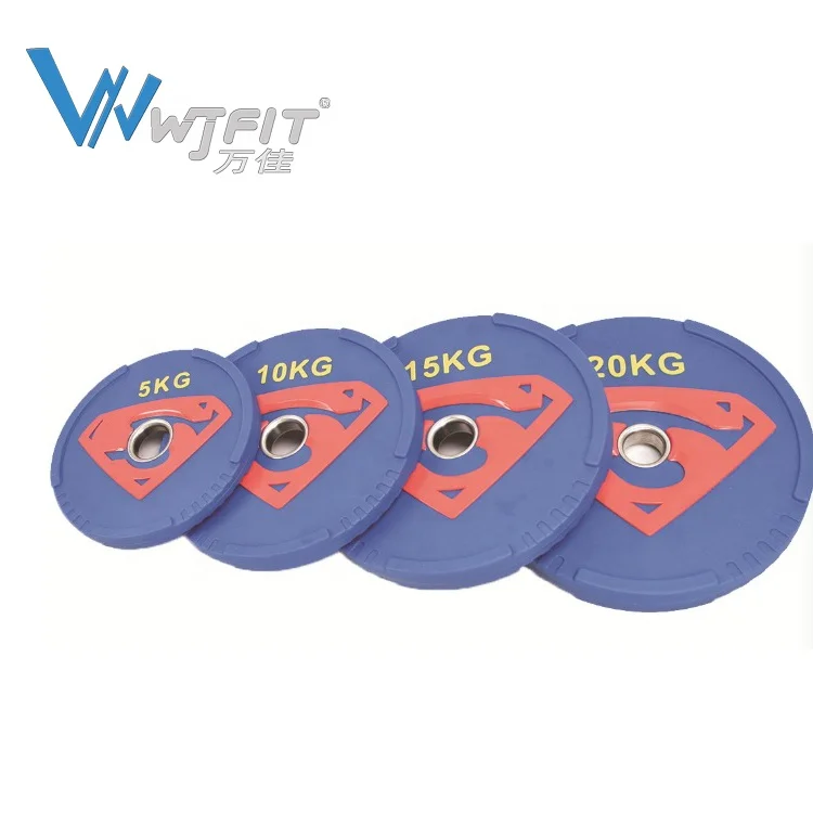 Professional Polyurethane Weight Plates Weightlifting Plates Bumper Barbell 20kg Weight  Plates